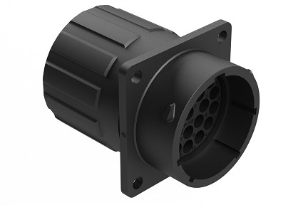 RTS018N23PHEC03R  Receptacle, Square Flange, 23 Position, Male, Shell Size 18, Silicone Seal and End Cap with Individual Reduced Wire Sealing