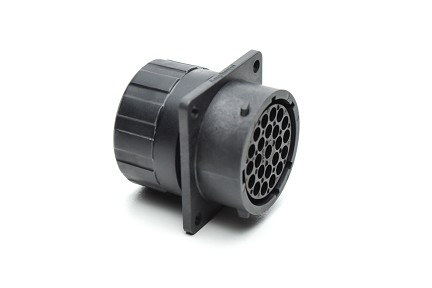 RTS018N23SHEC03 Receptacle, square flange, 23 positions, size 18, socket contact, silicone rubber seal, endcap.  Comparable to PN #UTS0GN1823S