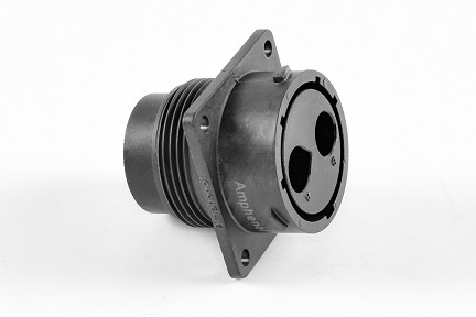 RTS018N2P03  Receptacle, Square Flange, 2 Position, Male, Shell Size 18, with Silicone Seal