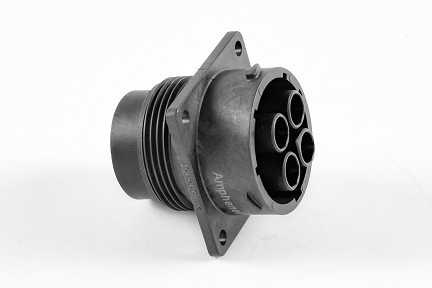 RTS018N4S03  Receptacle, Square Flange, 4 Position, Female, Shell Size 18, with Silicone Seal