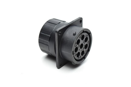 RTS018N8SHEC03 Receptacle, square flange, 8 positions, size 18, socket contact, silicone rubber seal, endcap