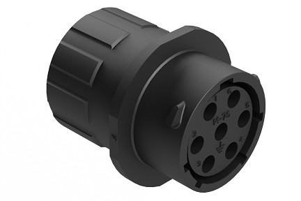 RTS1BS14N7SHEC03R  Receptacle, Inline, 7 Position, Female, Shell Size 14, Silicone Seal, and End Cap with Individual Reduced Diameter Wire Sealing