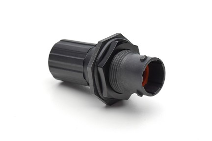 RTS710N2PHEC03  Receptacle, jam nut, 4 (2+2) positions, size 10, pin contact, silicone rubber seal, endcap