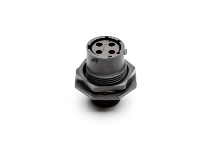 RTS712N4S03 Receptacle, jam nut, 4 positions, size 12, socket contact, silicone rubber seal. Intermateable with part # UTS7124S.  Comparable to PN #UTS7124S