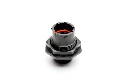 RTS712N8P03 Receptacle, jam nut, 8 positions, size 12, pin contact, silicone rubber seal. Intermateable with part # UTS7128P.  Comparable to PN #UTS7128P