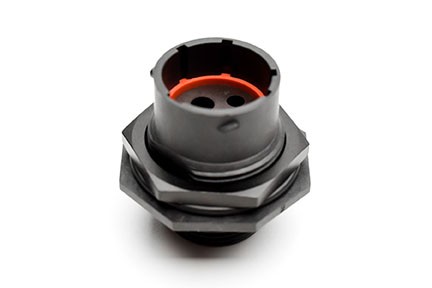 RTS714N2P03 Receptacle, jam nut, 4 (2+2) positions, size 14, pin contact, silicone rubber seal