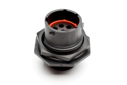 RTS714N8P03 Receptacle, jam nut, 8 positions, size 14, pin contact, silicone rubber seal