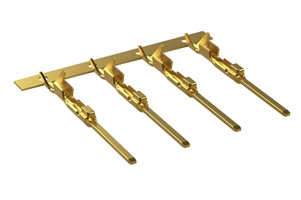 SC000571F  Size 1.0x0.64mm Stamped & Formed Pin Contact, Signal, Gold Flash, 5A, Wire Range 20-22AWG