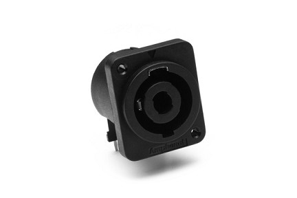 SP-2-MDH  2 Pole Loudspeaker Chassis Mount, D Type Flange,Thru Holes, Horizontal PCB, Black Finish. Comparable to PN# NL2MD-H