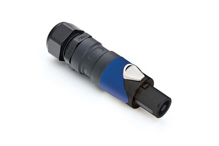 SP-4-FBSG  4 Pole Loudspeaker Cable Connectors, PG Gland, High Power Solder Contacts Included, Metal, Black Finish