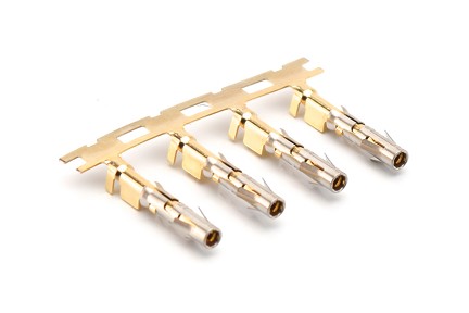 SS20M2F  Size 16 Socket Contact, Stamped, Gold Flash over Nickel, 13A, Wire Range .34-.50mm², 22-20 AWG, with 3 Tangs