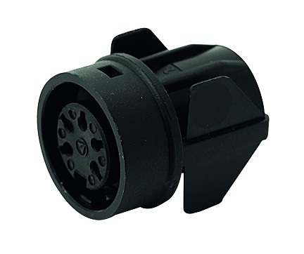 T 3271 550 - M16 Straight full plastic front mounting female receptacle with snap-in mount. 3 contacts Contacts sold separately.