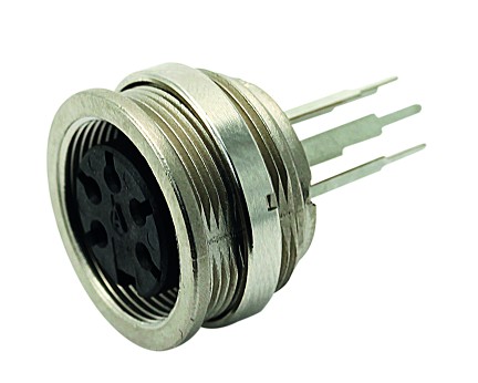 T 3303 330 - M16 Front mounting female receptacle with ring nut. 4 contacts, silver plated  Contacts included.