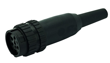 T 3328 951 - M16 Female straight cable connector with internal strain relief and clamping ring. 4 contacts, 6-8mm cable diameter. Contacts sold separately.