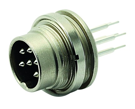T 3358 420 - M16 Rear mounting male receptacle with ring nut. 5 contacts, silver plated  Contacts included.