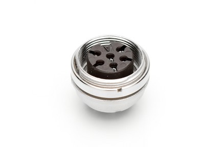 T 3403 400 - M16 Rear mounting female receptacle with ring nut. 6 contacts, silver plated  Contacts included. Comparable to PN# 09-0324-90-06