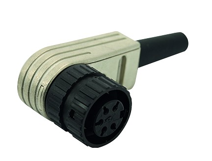 T 3435 058 - M16 Female right angled cable connector with black cable sleeve. 7 contacts, 4-6mm cable diameter  Contacts included.