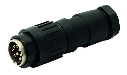 T 3439 502 - M16 Male straight cable connector with internal strain reliewith clamping ring. 7 contacts, silver plated, 6-8mm cable diameter  Contacts included.