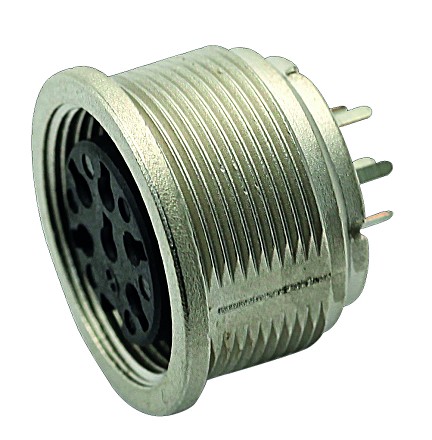T 3487 300 - M16 Front mounting female receptacle with ring nut. 7 contacts, silver plated  Contacts included.