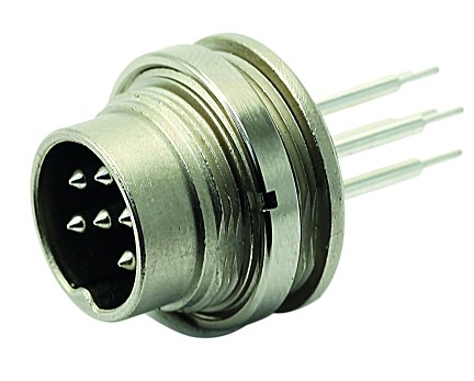 T 3506 430 - M16 Rear mounting male receptacle with ring nut. 8 contacts, silver plated  Contacts included.