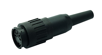 T 3528 551 - M16 Female straight cable connector with black cable sleeve. 8 contacts, 4-6mm cable diameter Contacts sold separately.