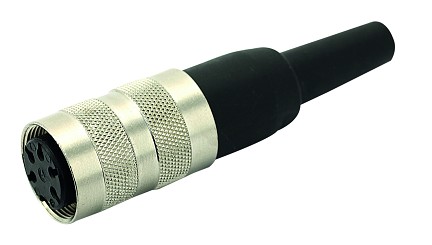 T 3636 551 - M16 Female straight cable connector with internal strain relief and metal locking ring.  12 contacts, 4-6mm cable diameter. Contacts sold separately.