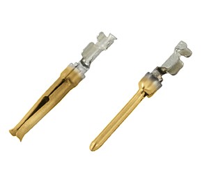 VN0101600042 Stamped single contacts, pin style, for hand crimping tool Standard version, gold plating