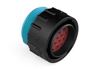 AHDP06-24-19PR-WTA  19 Position Plug, Pin, Shell Size 24, Reduced Diameter Seal (Blue), Wide Thread Adapter. Comparable to PN# HDP26-24-19PE-L024