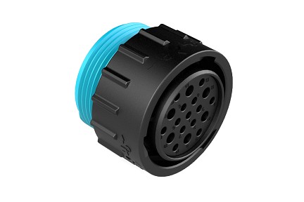 AHDP06-24-19SR-WTA  19 Position Plug, Socket, Shell Size 24, Reduced Diameter Seal (Blue), Wide Thread Adapter. Comparable to PN# HDP26-24-19SE-L024