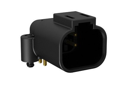 ATF13-4P-BM01 4 Position 90° Receptacle, Pin, Gold contact plating, PCB, Board Mount, Black