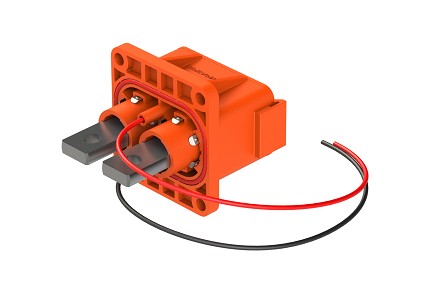 ATHP042P08EL16-H1  2 Position EMC Receptacles with High Voltage Interlock Loop, 180 A, 50mm² Power Cable, #16 Signal Contact, Flat hole tail contact