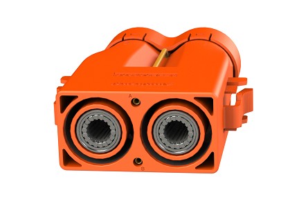 ATHP062S08NL16-50S1  2 position Standard Plug with High Voltage Interlock Loop, 8mm Power Contact, 180 A, 50mm² Power Cable, #16 Signal Contact, 15.5-16.5mm Cable OD Range