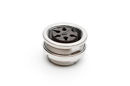 C091 11N005 000 2 - M16 Front mounting female metal receptacle with O-ring seal and ring nut mount. 5 contacts. Contacts sold separately. Comparable to PN# 09-0116-700-05