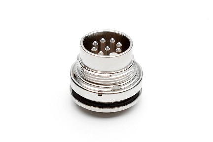C091 31C008 100 2 - M16 Rear mounting male metal receptacle with O-ring seal and ring nut mount. 8 contacts, silver plated.  Contacts included. Comparable to PN# 09-0173-80-08