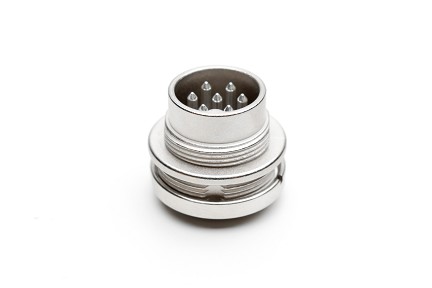 C091 31W007 100 2 - M16  Front mounting male metal receptacle with O-ring seal and ring nut mount. 7 contacts, silver plated.  Contacts included. Comparable to PN# 09-0127-00-07