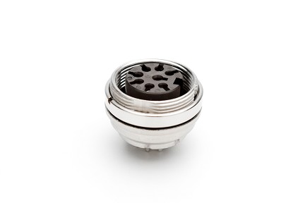 C091 61G008 110 2 - M16 Rear mounting female metal receptacle with O-ring seal and ring nut mount. 8 contacts, silver plated.  Contacts included. Comparable to PN# 09-0174-90-08