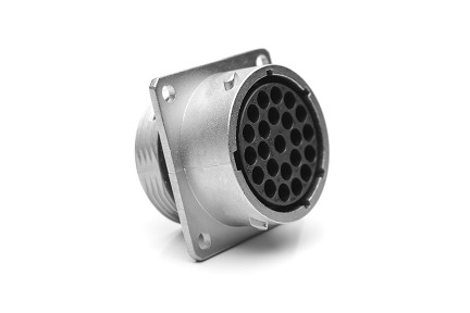 RT001619SKNH03  Square Flange Receptacle, Socket with silicone seal IP69k
