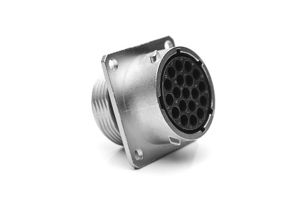 RT001823SKNH03  Square Flange Receptacle, Socket with silicone seal IP69k