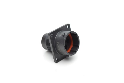 RTS014N4P03 Receptacle, square flange, 4 positions, size 14, pin contact, silicone rubber seal