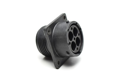 RTS016N4P03 Receptacle, square flange, 4 positions, size 16, pin contact, silicone rubber seal