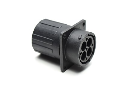 RTS016N4PHEC03 Receptacle, square flange, 4 positions, size 16, pin contact, silicone rubber seal, endcap
