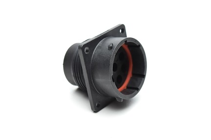 RTS018N8P03 Receptacle, square flange, 8 positions, size 18, pin contact, silicone rubber seal