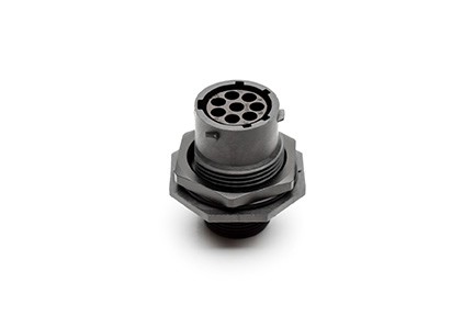 RTS712N8S03 Receptacle, jam nut, 8 positions, size 12, socket contact, silicone rubber seal.  Comparable to PN #UTS7128S