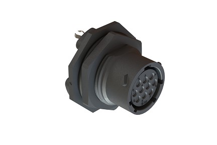 RTS714ND8S03  Receptacle, jam nut, PC Tail 8 positions, size 14, socket contact, silicone rubber seal