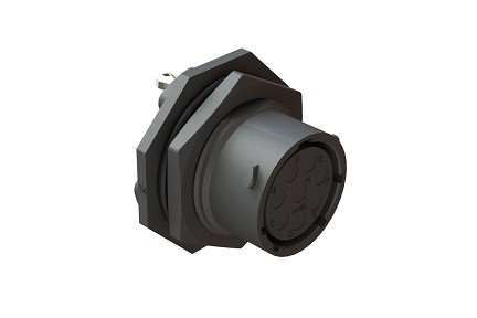 RTS714ND8S0332  Receptacle, jam nut, PC Tail 8 positions, size 14, socket contact, silicone rubber seal with boardlock