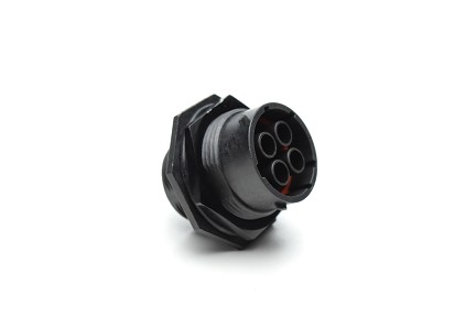 RTS716N4S03 Receptacle, jam nut, 4 positions, size 16, socket contact, silicone rubber seal