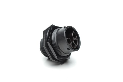 RTS716N09P03 Receptacle, jam nut, 9 (4+5) positions, size 16, pin contact, silicone rubber seal