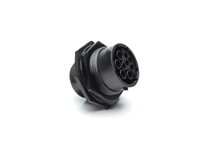 RTS716N09S03 Receptacle, jam nut, 9 (4+5) positions, size 16, socket contact, silicone rubber seal