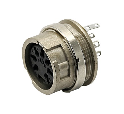 T 3427 150 - M16 Rear mounting straight female metal receptacle with ring nut. 6 contacts Contacts sold separately.