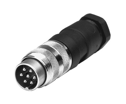 T 3475 028 - M16 Male straight cable connector with internal strain relief and metal locking ring. 7 contacts, gold plated, 6-8mm cable diameter  Contacts included. Comparable to PN# 99-2025-92-07, 09-0025-92-07